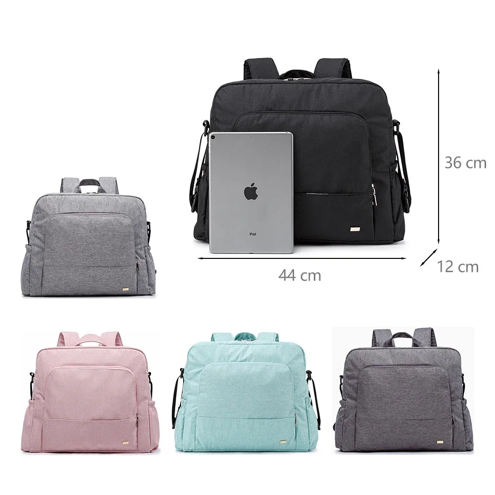 Waterproof Multi-Functional Diaper Backpack – Stylish & Spacious for Baby Care. 