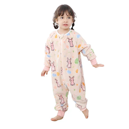 Kids' Cartoon Flannel Sleeping Bag. 