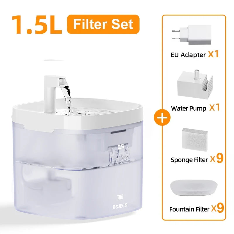 Smart Cat Water Fountain Automatic Pet Water Dispenser for Cats Dog Drinking Purifier Fountain with Recirculate Filters