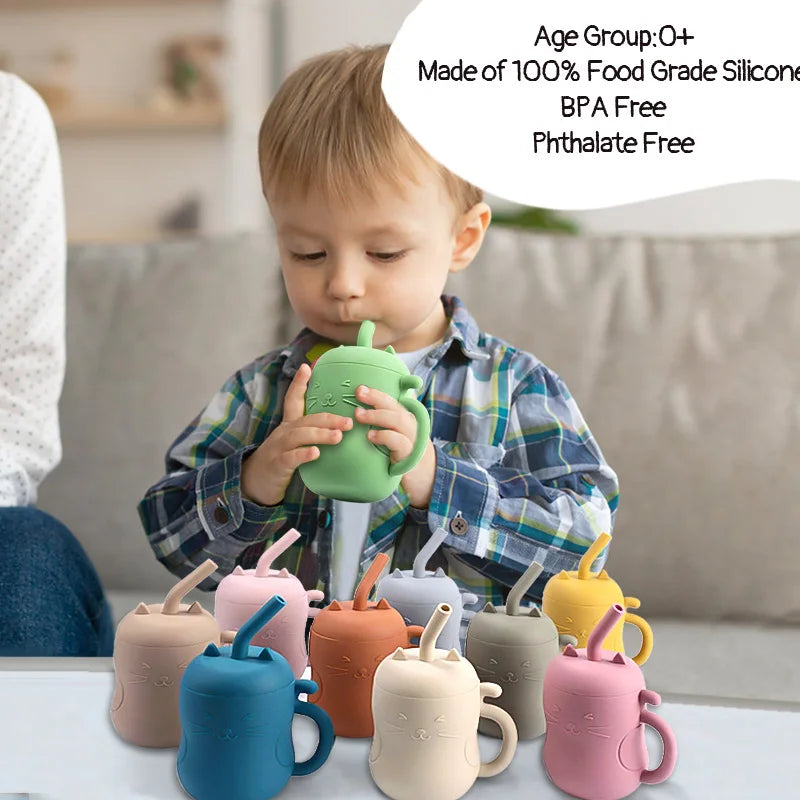 Leakproof Silicone Straw Cup – BPA-Free Solution for Spill-Free Baby Feeding