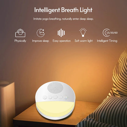 USB Baby White Noise Machine with Night Light. 