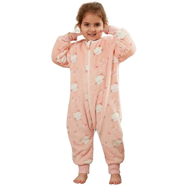 Kids' Cartoon Flannel Sleeping Bag. 