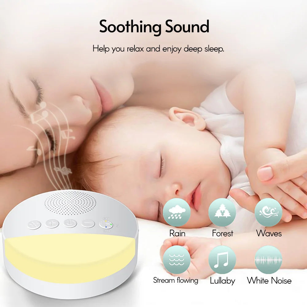 USB Baby White Noise Machine with Night Light. 