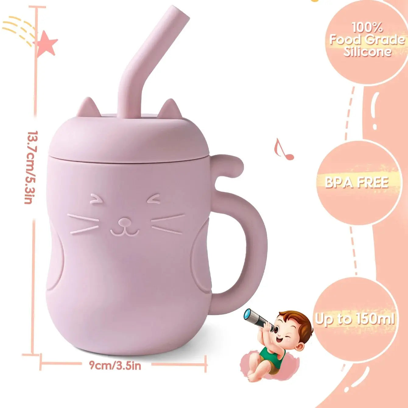 Leakproof Silicone Straw Cup – BPA-Free Solution for Spill-Free Baby Feeding