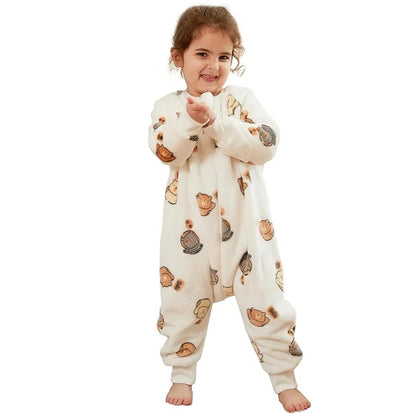 Kids' Cartoon Flannel Sleeping Bag. 